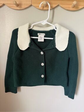 Amazon Essentials x Sofia Grainge Girls 3T Green Cotton Knit Cardigan Sweater